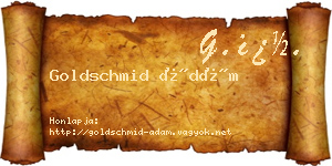 Goldschmid Ádám névjegykártya